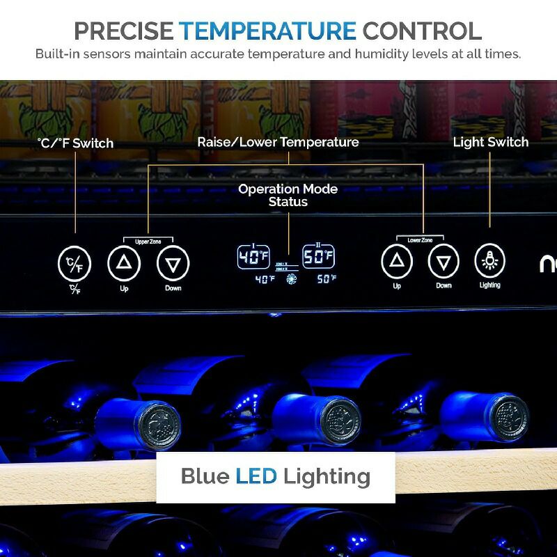 ワインクーラー52本ビルトイン可ブラックステンレスUVガラスドア鍵付ニューエアーNewAirAWR-520SB,52Bottle,stainlesssteel&black家電