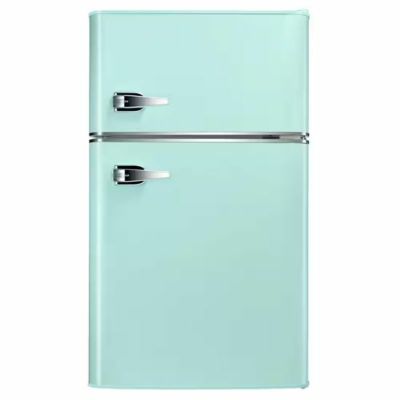 冷蔵庫 冷凍庫付 レトロ 2ドア コンパクト 90L COWSAR 19.69 in. 3.2 cu. ft. 2-Door Retro Mini-Refrigerator with Compact Freezer Low Noise Defrost 家電