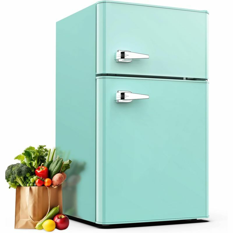 冷蔵庫冷凍庫付レトロ2ドアコンパクト90LCOWSAR19.69in.3.2cu.ft.2-DoorRetroMini-RefrigeratorwithCompactFreezerLowNoiseDefrost家電