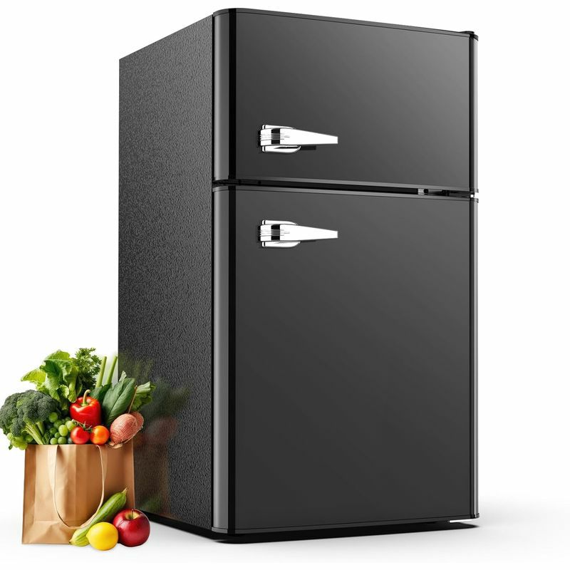 冷蔵庫冷凍庫付レトロ2ドアコンパクト90LCOWSAR19.69in.3.2cu.ft.2-DoorRetroMini-RefrigeratorwithCompactFreezerLowNoiseDefrost家電