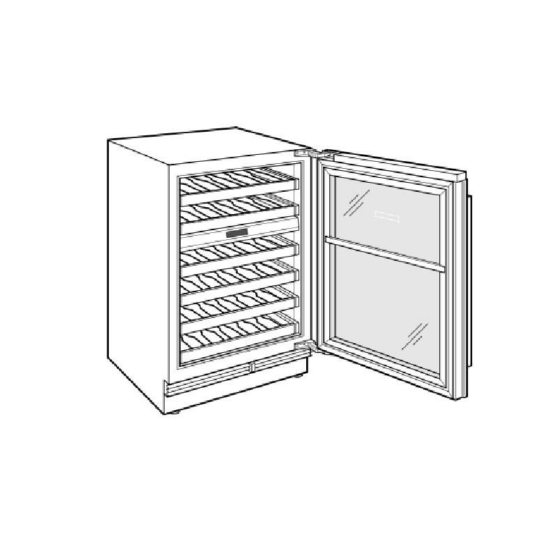 サブゼロワインクーラー冷蔵庫幅61cmビルトイン42本Sub-ZeroDEU2450W家電【代引不可】