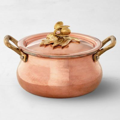 ウイリアムズ・ソノマ 限定モデル イタリア ルフォーニ 銅製 ストックポット 鍋 オリーブ 3.3L Ruffoni Historia Hammered Copper Stock Pot with Olive Knob