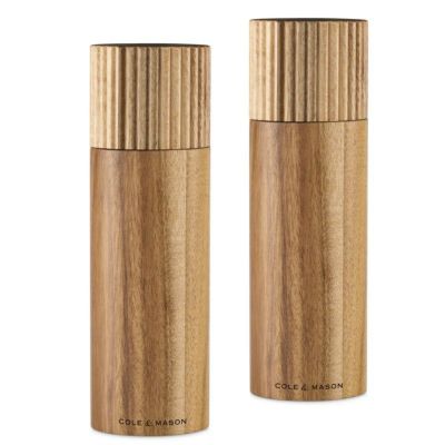 手動式 塩コショウ ソルト&ペッパーミル ギフトセット Cole & Mason Camden Traditional Acacia Salt and Pepper Mill Gift Set