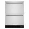 冷蔵庫冷凍庫ビルトインアンダーカウンター133L引き出し式キッチンエイドKitchenAid4.7cu.ft.DoubleDrawerRefrigeratorFreezerinStainlessSteel,CounterDepth