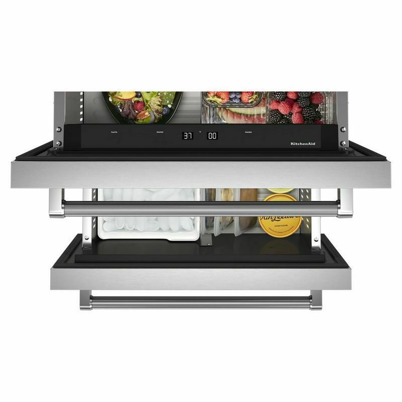 冷蔵庫冷凍庫ビルトインアンダーカウンター133L引き出し式キッチンエイドKitchenAid4.7cu.ft.DoubleDrawerRefrigeratorFreezerinStainlessSteel,CounterDepth