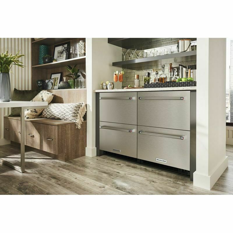 冷蔵庫冷凍庫ビルトインアンダーカウンター133Lステンレス幅60cm引き出し式自動製氷機キッチンエイドKitchenAid4.7cu.ft.DoubleDrawerRefrigeratorFreezerinStainlessSteel,CounterDepthKUDF204KSB家電