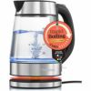 コードレス電気ガラスケトル1.7LZeppoliElectricKettle(BPAFree)-FastBoilingGlassTeaKettle(1.7L)Cordless,StainlessSteelFinishHotWaterKettle