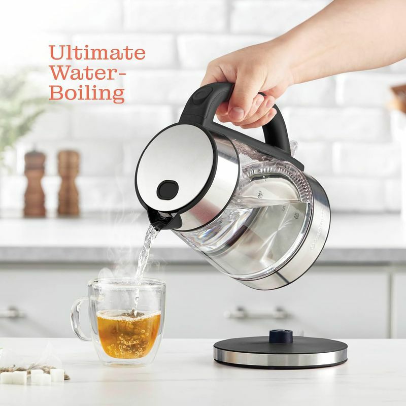 コードレス電気ガラスケトル1.7LPeachStreetSpeed-BoilElectricKettleForCoffee&Tea-1.7LWaterBoiler1500W,BorosilicateGlass,EasyCleanWideOpening,AutoShut-Off,CoolTouchHandle,LEDLight.360°Rotation,BoilDryProtection家電