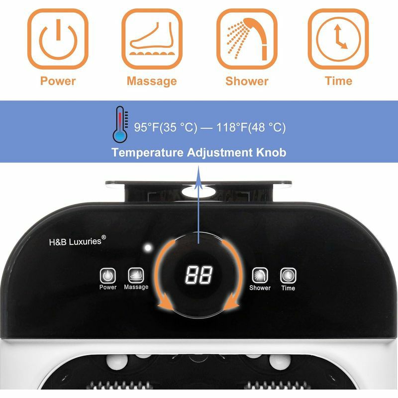 フットバス温度調節ジェットローラーGideonLuxuryFootSpaBathMassagerwithHeat_HeatedFootSoak-4BubblingWaterJets+6RollingMassageWheels+SoothingBlueLEDLight