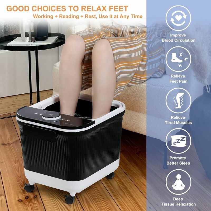 フットバス温度調節ジェットローラーGideonLuxuryFootSpaBathMassagerwithHeat家電