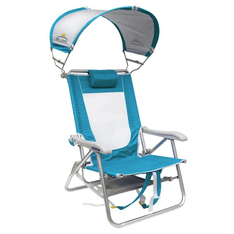 折りたたみ椅子日よけ付リクライニングサンシェードチェアーアウトドアキャンプ海GCIOutdoorBIGSURF?WITHSUNSHADE