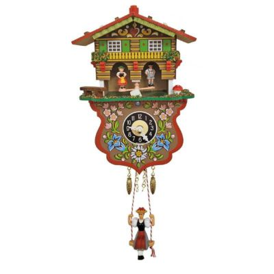 壁掛け時計 ドイツ製 からくり時計風 ウォールクロック 18cm ブランコ Quartz Clock with Weatherstation - Engstler