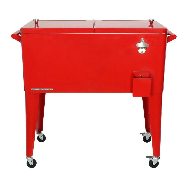 カート型クーラーボックス76Lペプシ栓抜き付PermasteelPS-203F1-PEPSI-AM80QuartPortableRollingPatioCooler,Cream