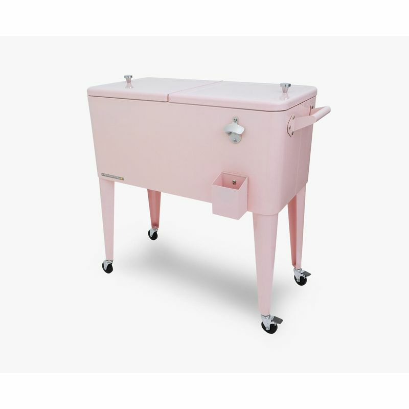 カート型クーラーボックス76L栓抜き付Permasteel80-QtClassicOutdoorPatioCoolerforOutside,OutdoorBeverageCoolerBarCart,RollingCoolerwithWheels&Handles,RetroDesign