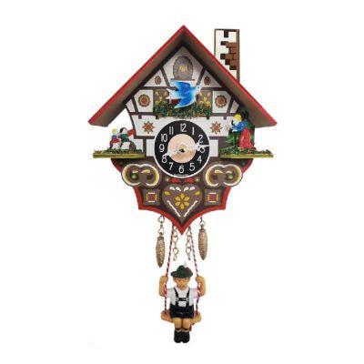 ミニ 壁掛け時計 ドイツ製 からくり時計風 ウォールクロック Mini Quartz Chalet Clock with Gingerbread House Engstler