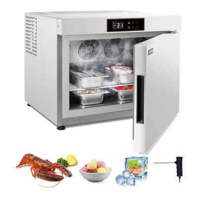 業務品質 ブラストフリーザー 32L ブラストチラー 冷却＆冷凍モード付き ステンレス製 VEVOR DF-ME32LB 32L 4 Trays Commercial Freezers Flash 家電