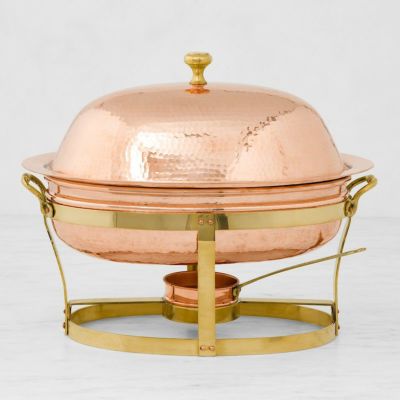 ウイリアムズ・ソノマ イタリア 銅製 チェーフィングディッシュ Williams Sonoma Copper Oval Chafing Dish