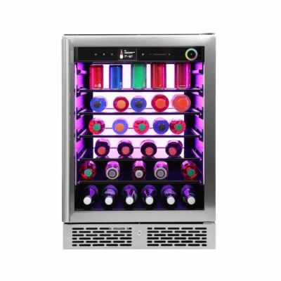 冷蔵庫 151缶 ビルトイン可 アンダーカウンター 幅60cm ガラスドア ステンレス Vinoglow Backlit Undercounter Glass Beverage Cooler　VTBC117EVGSS