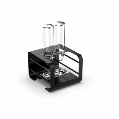 フードディスペンサー  2連 シリアルディスペンサー スチールフレーム ステンレストレー Moa Module M.19 Black Modular Riser with 2 Cereal Dispenser Unit