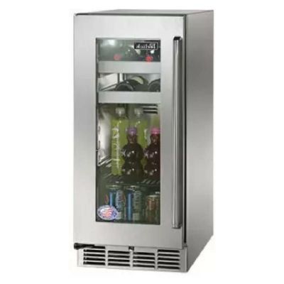 冷蔵庫 屋外対応 ビバレッジクーラー 30缶 ワイン 8本 ビルトイン可 ガラスドア ステンレス 鍵付 Perlick 15 Inch Built-In Beverage Center with 8 Bottle and 30 Can Capacity, Perlick Anti-Condensation System 