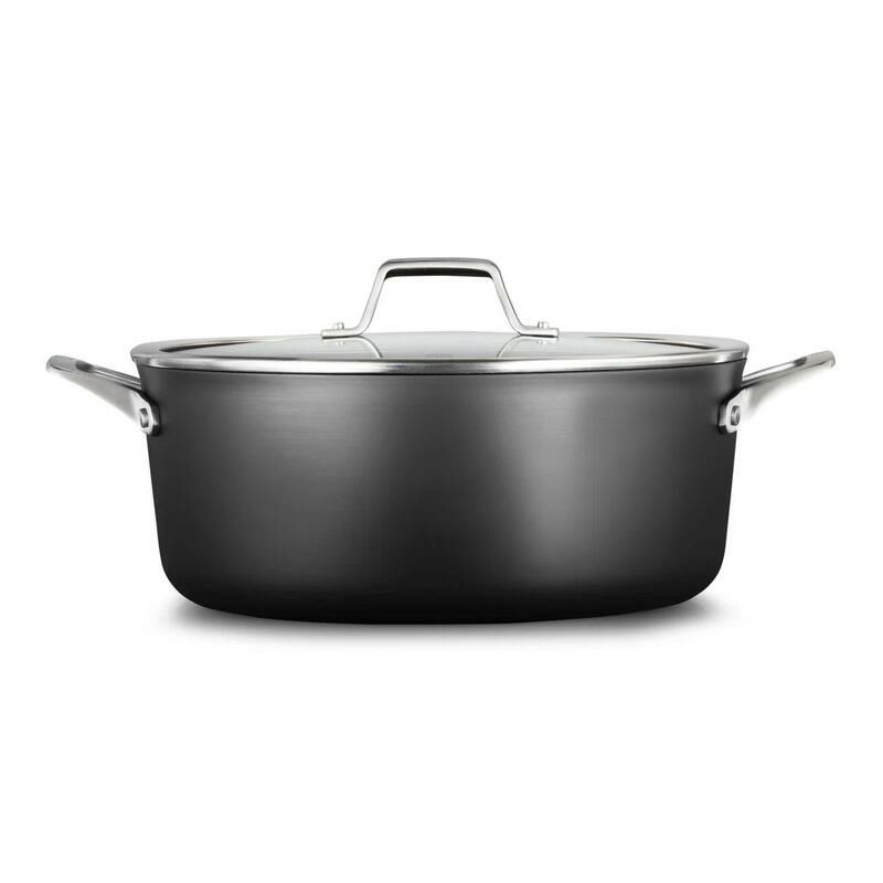 両手鍋浅型6.6Lフタ付カルファロンプレミアハードアルマイトCalphalonPremierHard-AnodizedNonstick7-QuartSauteuse&Cover