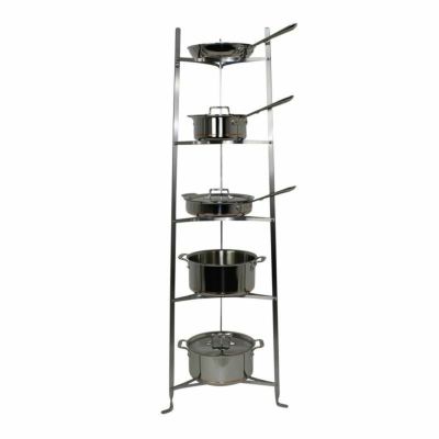 ポットラック 5段 コーナー スチール メタル シェルフ 鍋 棚 スタンド 保管 アメリカ製 Enclume Steel Handcrafted Abstract Freestanding Pot Rack