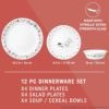 コレールハローキティ食器4組12点セットディナーウェアアメリカ製CorelleHelloKitty,VeryDelicious12-pieceDinnerwareSet,Servicefor4