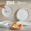 コレールハローキティ食器4組12点セットディナーウェアアメリカ製CorelleHelloKitty,VeryDelicious12-pieceDinnerwareSet,Servicefor4