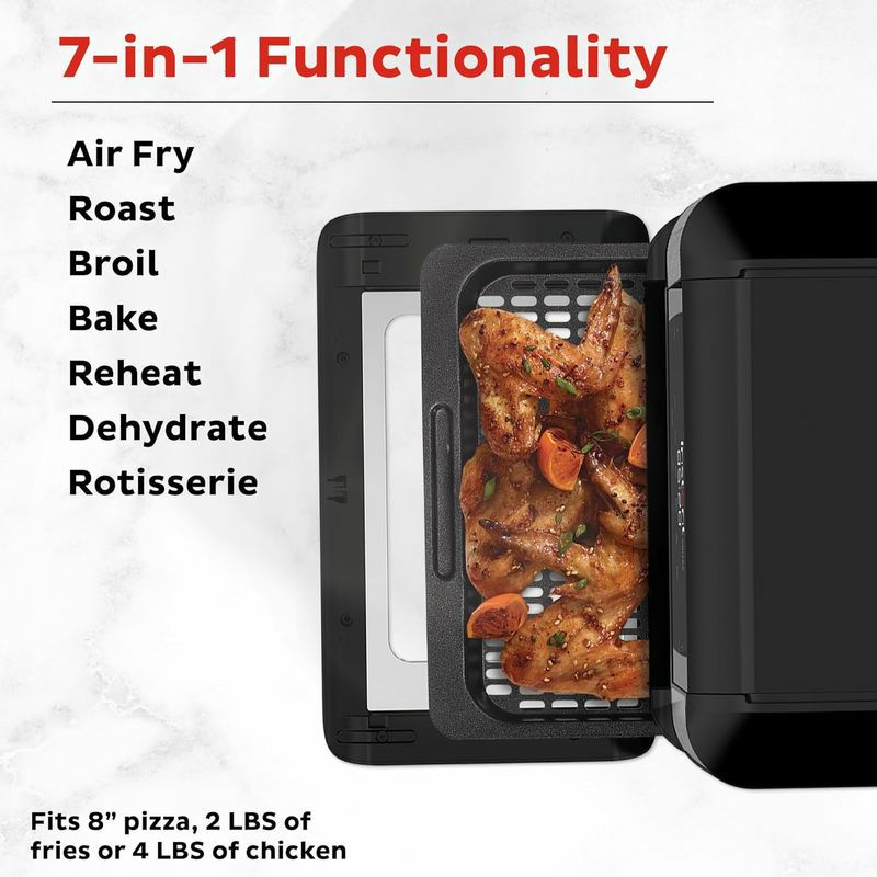 ロティサリーオーブンエアフライ食品乾燥チキンBonsenkitchenAirFryerOven,15.3QTRotisserieOvenwithDehydrator,7Accessories&50Recipe,1600W8-in-1DigitalFamilySizeAirFryer,LargeLEDTouchscreen&7Presets家電