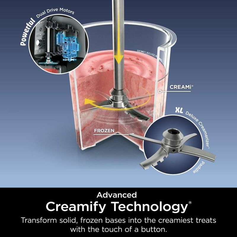 ニンジャアイスクリームメーカージェラートシェイクNinjaNC301CREAMi,IceCream,Gelato,Milkshake,Sorbet,andSmoothieBowlMaker,7One-TouchPrograms,Silver家電