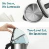 熱くならない電気ケトル1.5LステンレスセキュラSecuraDoubleWallStainlessSteelElectricKettleWaterHeaterforTeaCoffeew/AutoShut-OffandBoil-DryProtection,1.5L/1.6Qt家電