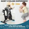 フィットネスバイクエアロバイクエクササイズバイクフライホイール静音ホームジムトレーニングPYHIGHIndoorCyclingBikeBeltDriveStationaryBicycleExerciseBikeswithLCDMonitorforHomeCardioWorkoutBikeTraining-Black