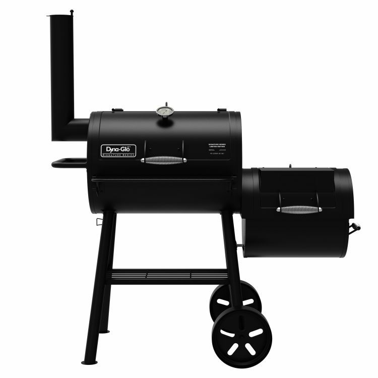大型チャコールグリルオフセットスモーカー炭焼燻製バーベキューDyna-GloSignatureSeriesBarrelCharcoalGrillandOffsetSmokerDGSS730CBO-D-KIT