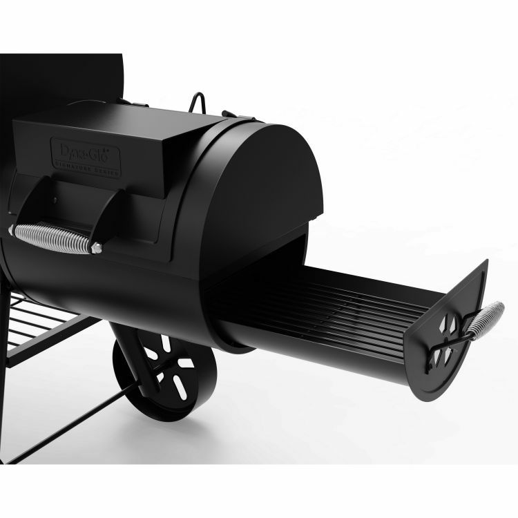 大型チャコールグリルオフセットスモーカー炭焼燻製バーベキューDyna-GloSignatureSeriesBarrelCharcoalGrillandOffsetSmokerDGSS730CBO-D-KIT