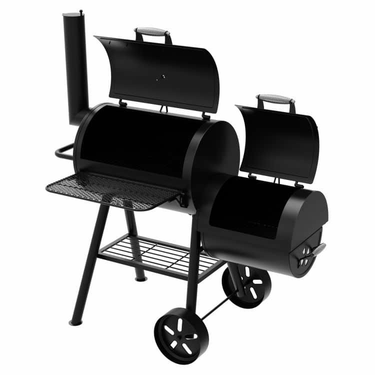 大型チャコールグリルオフセットスモーカー炭焼燻製バーベキューDyna-GloSignatureSeriesBarrelCharcoalGrillandOffsetSmokerDGSS730CBO-D-KIT