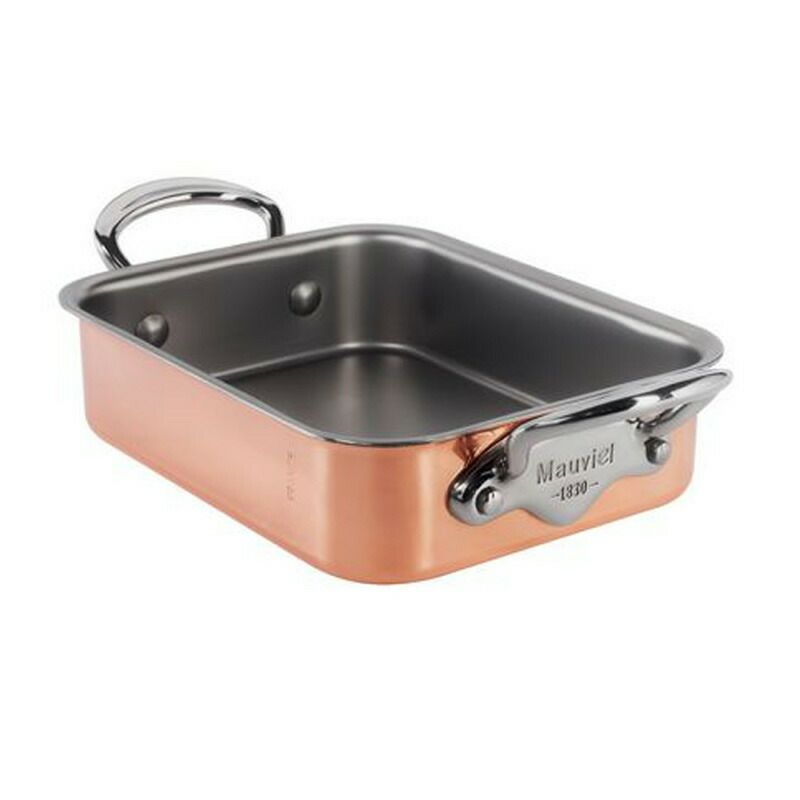 ロースターローストパン18x14x4.7cm銅1.5mm厚3層持ち手ステンレスムビエルフランスMauviel6109.18M'MiniRectangularroastingpan