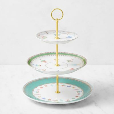ケーキスタンド 3段 磁器 ディスプレイ ウイリアムズ・ソノマ限定 スイーツ デザート 柄 ホームパーティ Williams Sonoma Celebration 3-Tiered Stand