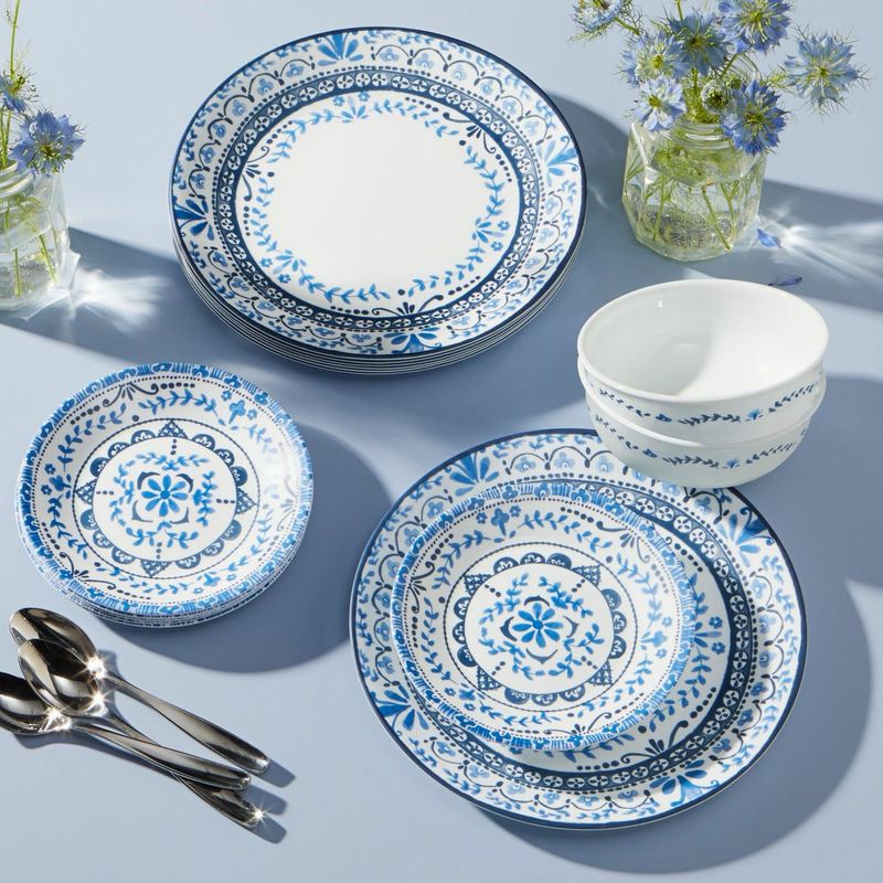 コレール食器ディナーウェア4組16点セットポルトフィーノアメリカ製CorellePortofino16-pieceMuglessDinnerwareSet,Serviceof4
