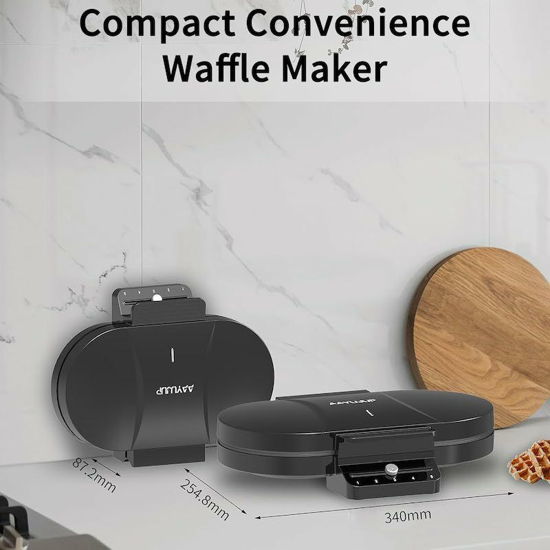 ハート型ワッフルメーカー2枚ステンレス焼き色設定ElectricHeart-shapeWaffleMaker:Double-plate5-TempControl&FastHeating家電