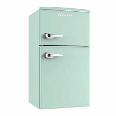 レトロ冷蔵庫_水色 48L(取手別添え) レトロ冷蔵庫_水色 48L(取手別添え) - メルカリ