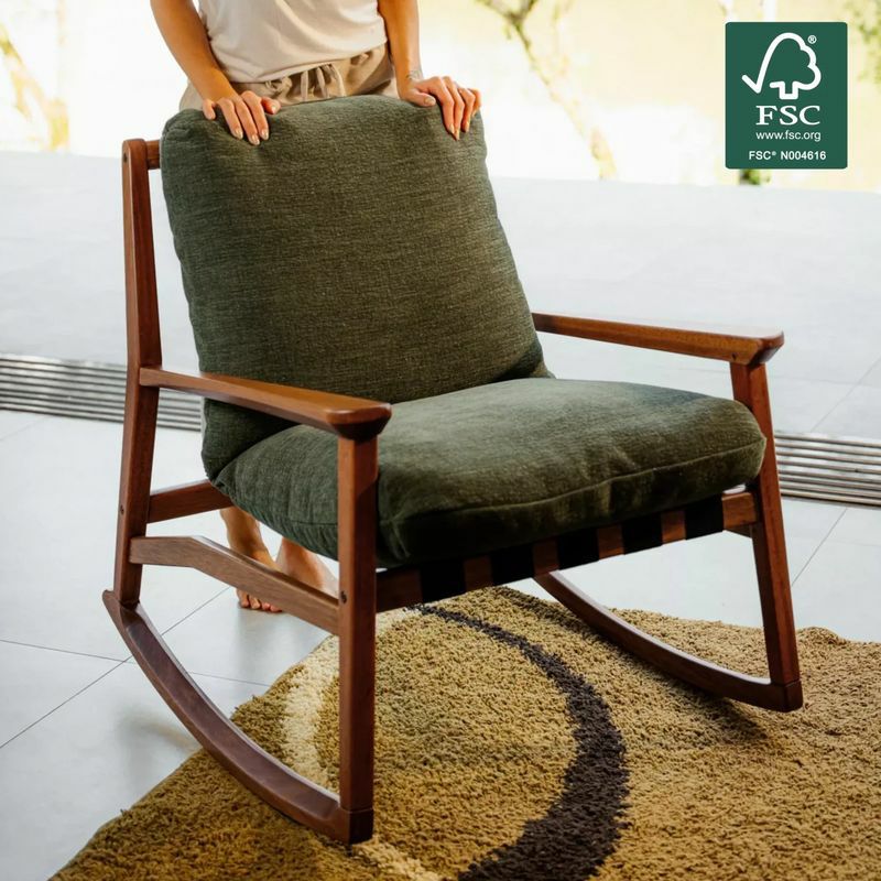 ロッキングチェア ミッドセンチュリー 椅子 チェア Grain Wood Mid